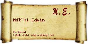 Mühl Edvin névjegykártya